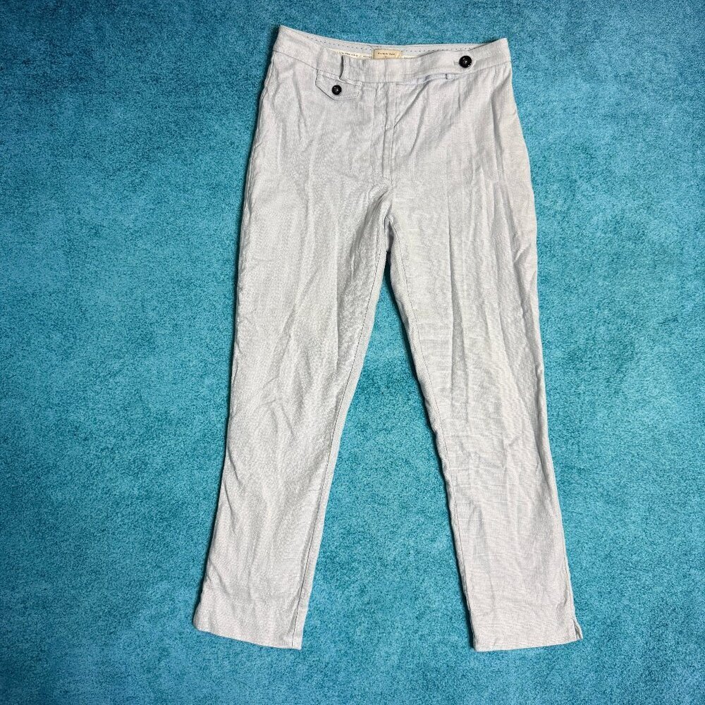 Anthropologie The Essential Slim Pants Women’s Sz 4 Off-White 30x27 Casual Chic